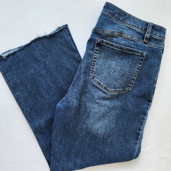 Lane Bryant Denim - Lane Bryant Jeans Mid Rise Bootcut Blue Flex Magic Waistband Frayed Casual 18